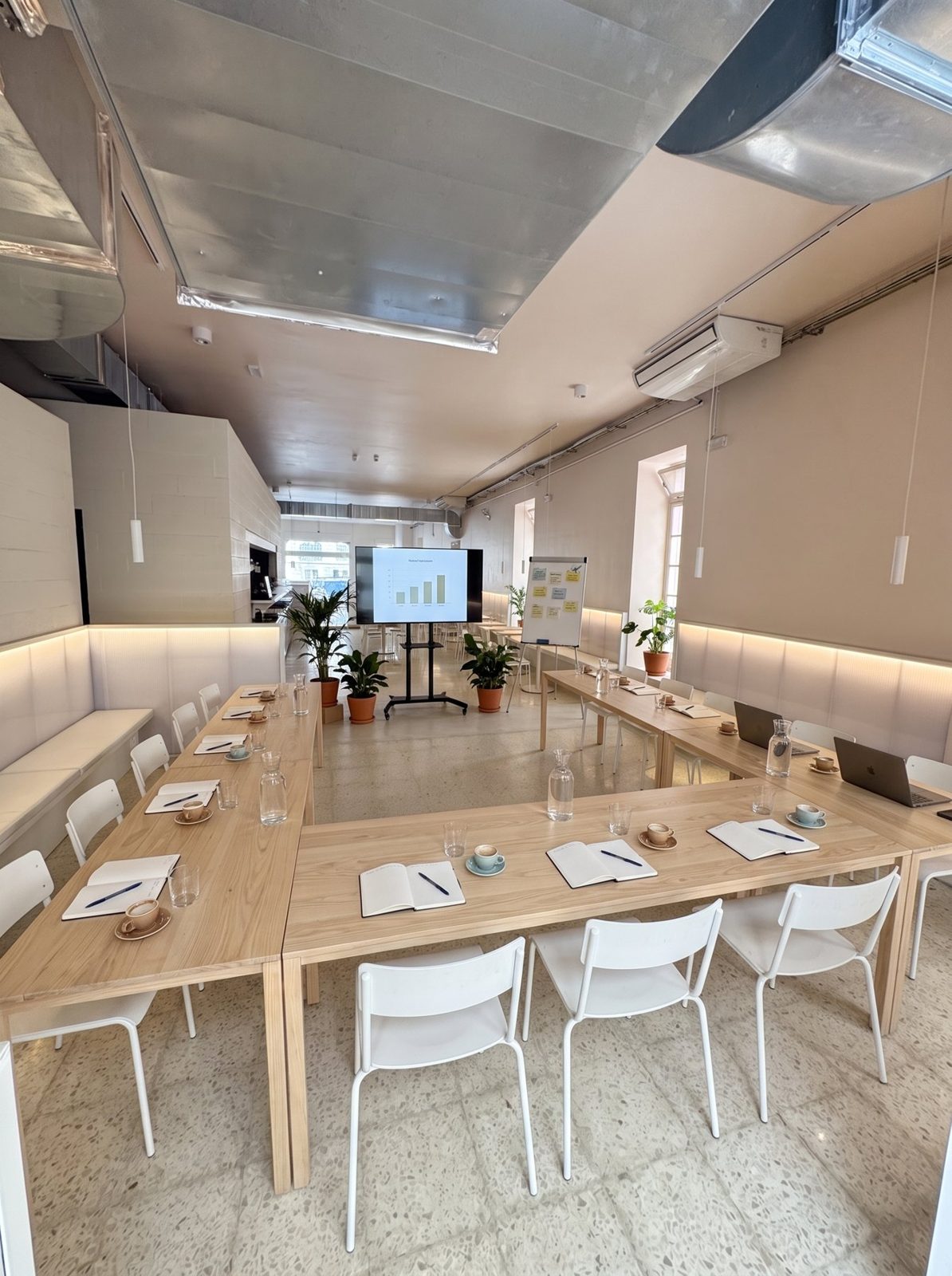 Sala em formato reunião em U